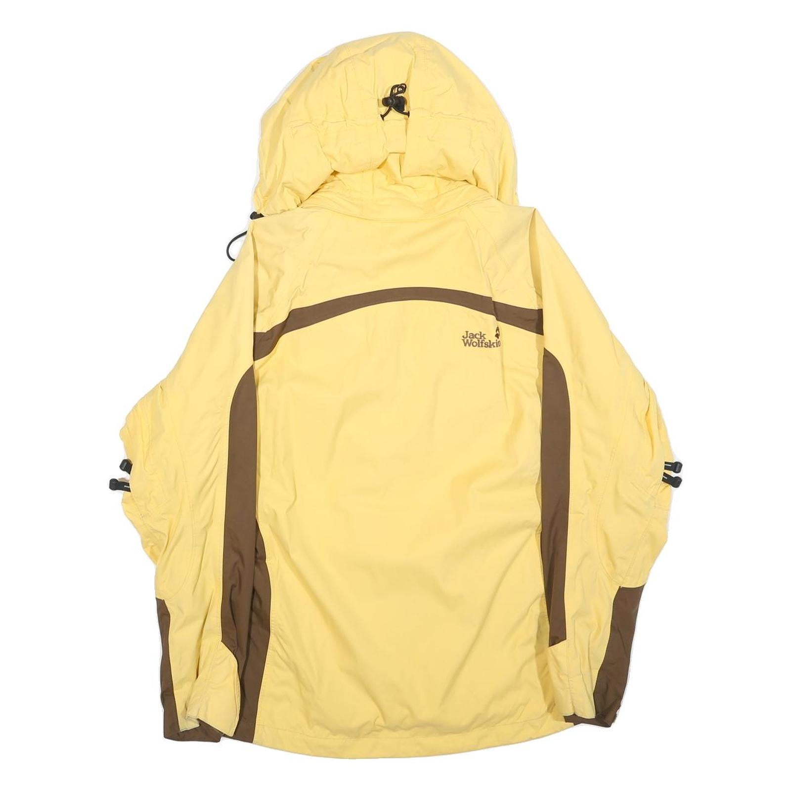 JACK WOLFSKIN Womens Yellow & Brown Outdoor Jacket UK 8 Polyester Blend Zip