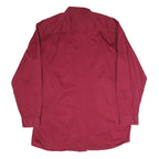 TWENTY Mens Red Cotton Shirt XL Classic Button-Down Long Sleeve Casual