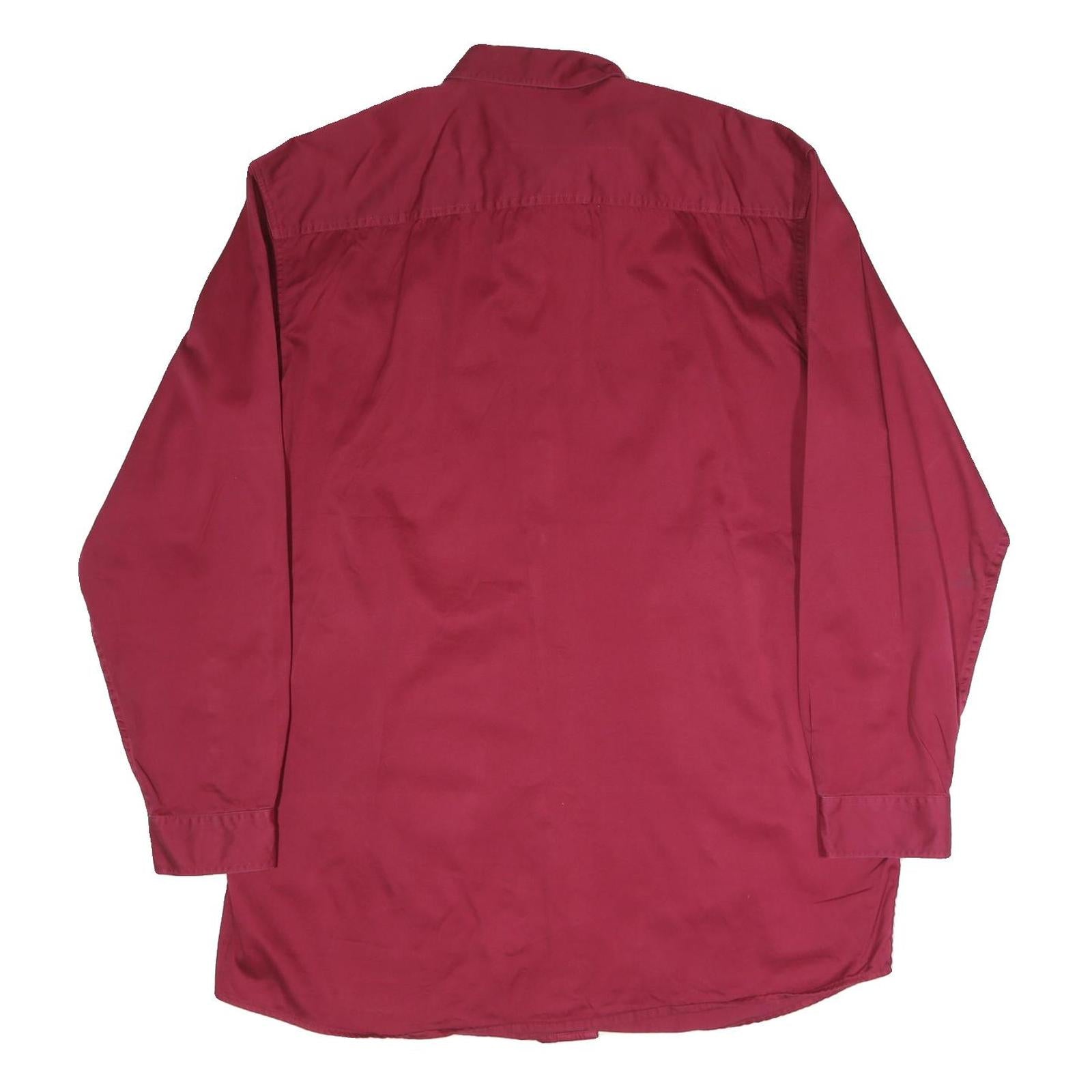 TWENTY Mens Red Cotton Shirt XL Classic Button-Down Long Sleeve Casual