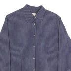 CALVIN KLEIN JEANS Womens Blue Striped Shirt S Cotton Blend Casual Button Up