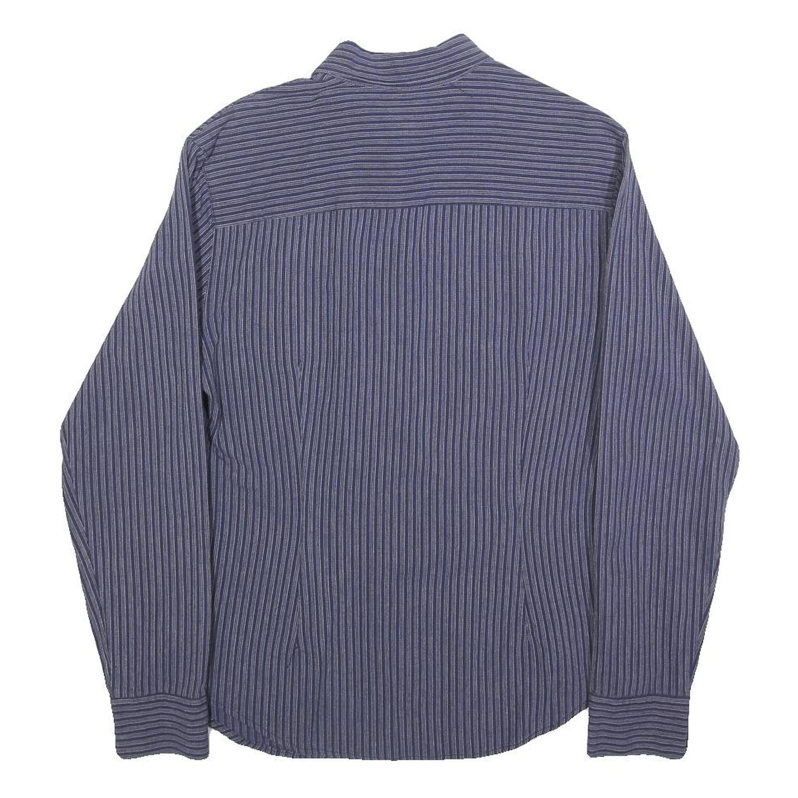 CALVIN KLEIN JEANS Womens Blue Striped Shirt S Cotton Blend Casual Button Up