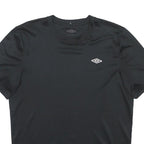 UMBRO Mens Black Polyester T-Shirt M Short Sleeve Crew Neck Sportswear