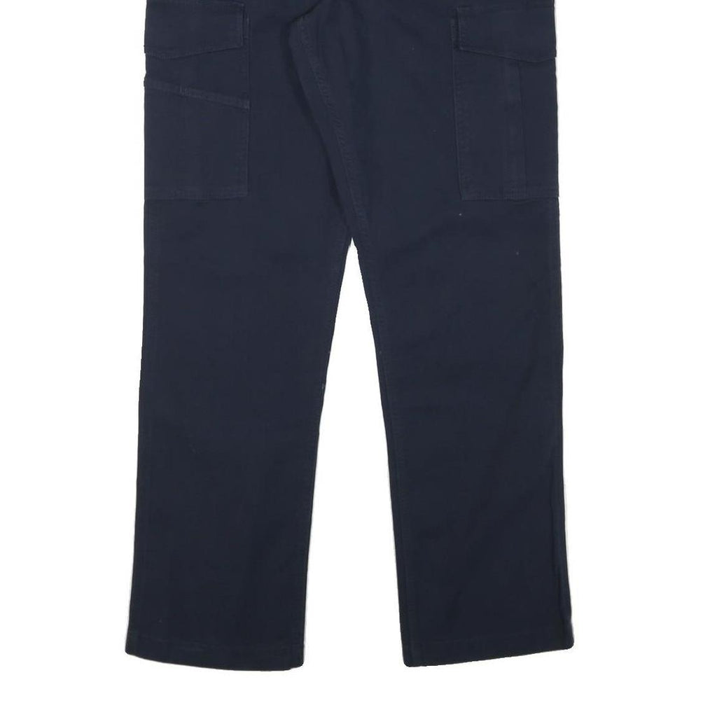 CARHARTT Mens Navy Blue Relaxed Cargo Trousers W33 L32 Workwear Cotton Blend