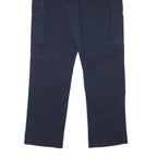 CARHARTT Mens Navy Blue Relaxed Cargo Trousers W33 L32 Workwear Cotton Blend