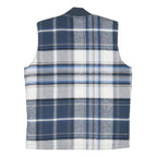 DICKIES Mens Blue & Grey Check Cotton Workwear Zip Jacket S Sleeveless Stand-Up