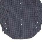 RALPH LAUREN Mens Blue Check Shirt M Button Down Cotton Blend Classic Fit Long