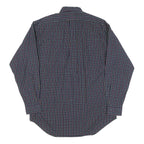 RALPH LAUREN Mens Blue Check Shirt M Button Down Cotton Blend Classic Fit Long