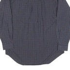 RALPH LAUREN Mens Blue Check Shirt M Button Down Cotton Blend Classic Fit Long