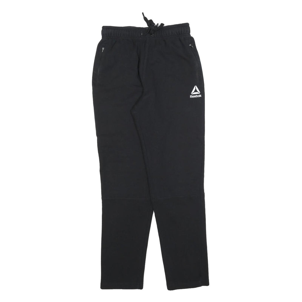 REEBOK Womens Joggers Black S W26 L30 Slim Tapered Cotton Blend Comfort