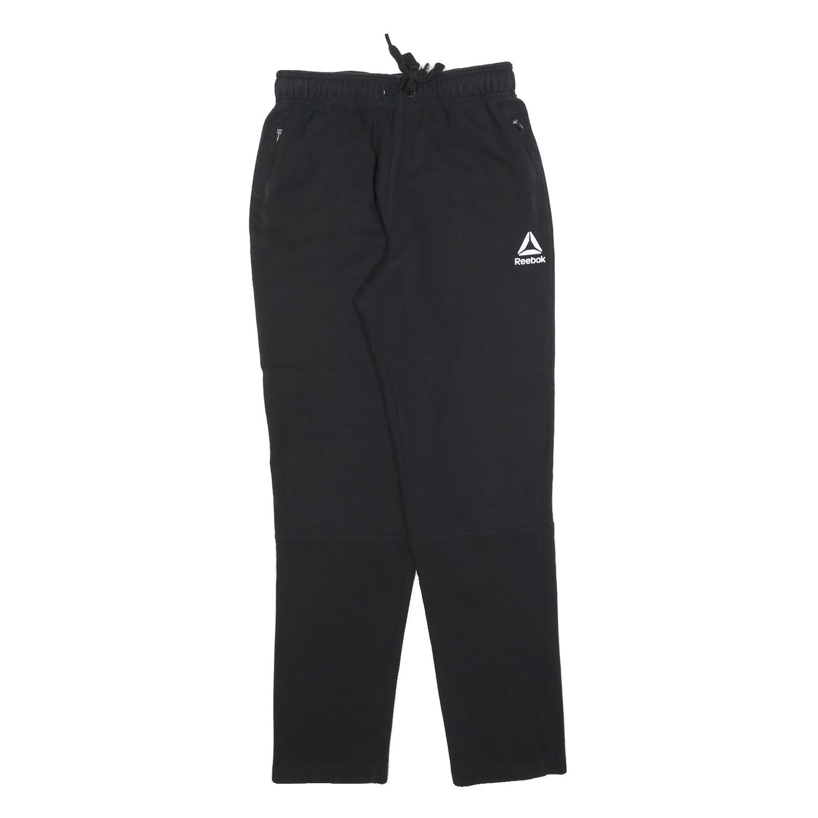 REEBOK Womens Joggers Black S W26 L30 Slim Tapered Cotton Blend Comfort