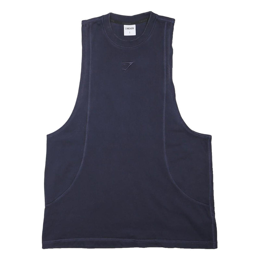 GYMSHARK Womens Navy Blue Sleeveless Top Crew Neck S Gym Workout Fitness