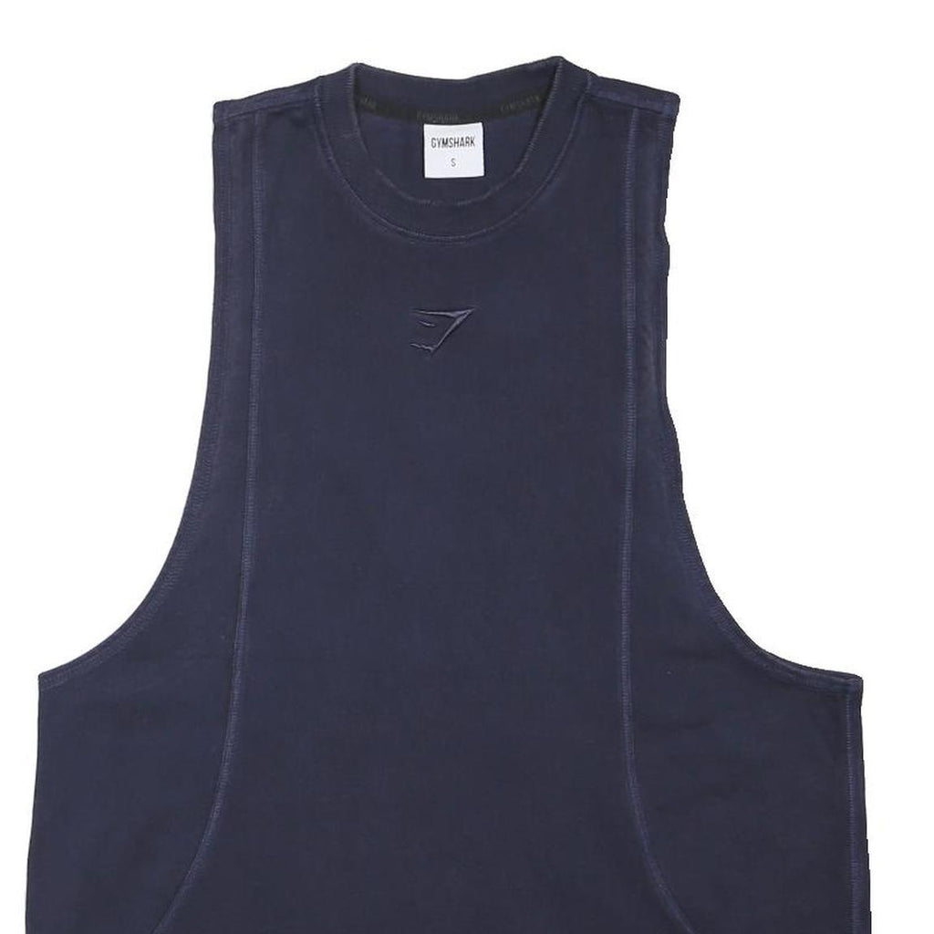 GYMSHARK Womens Navy Blue Sleeveless Top Crew Neck S Gym Workout Fitness