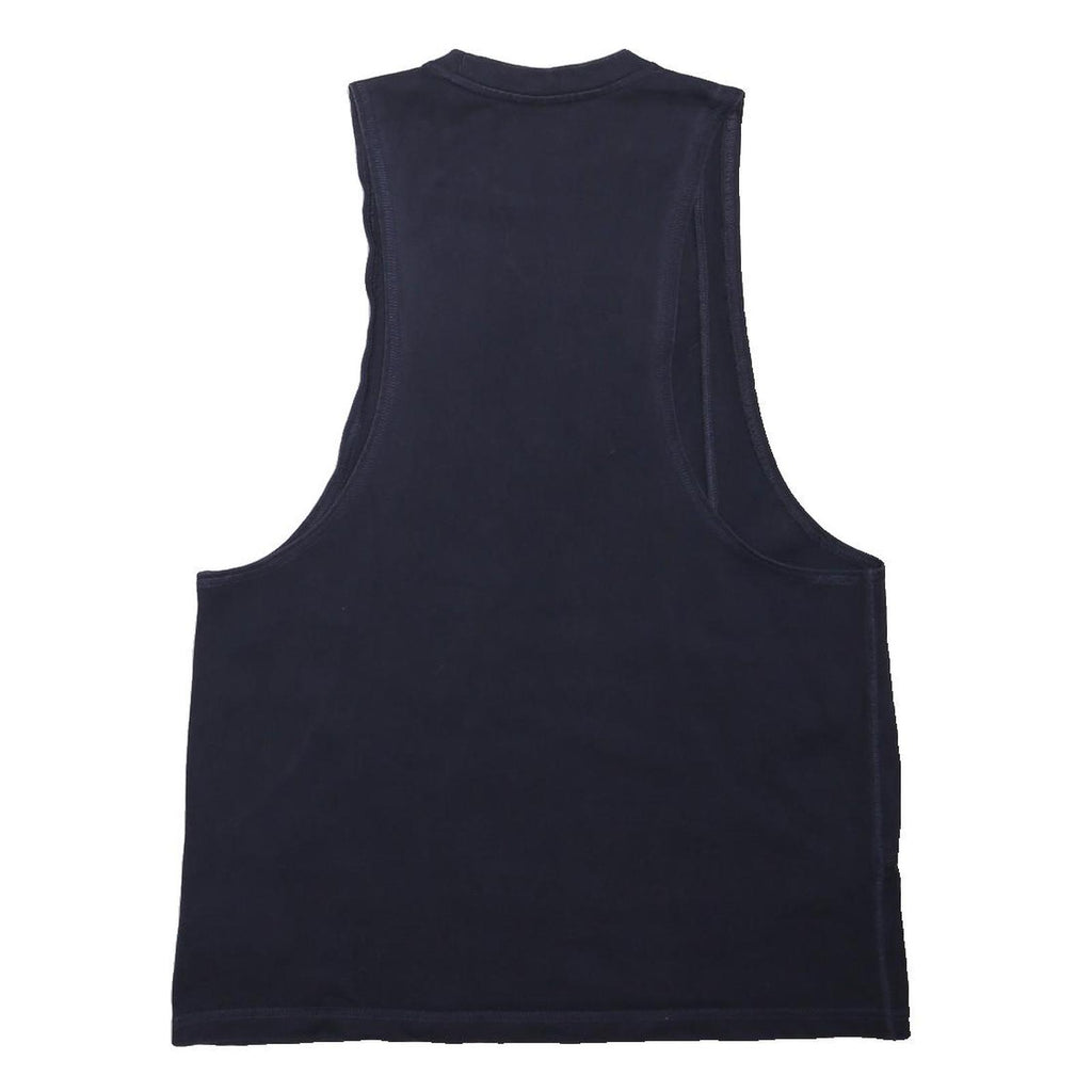 GYMSHARK Womens Navy Blue Sleeveless Top Crew Neck S Gym Workout Fitness