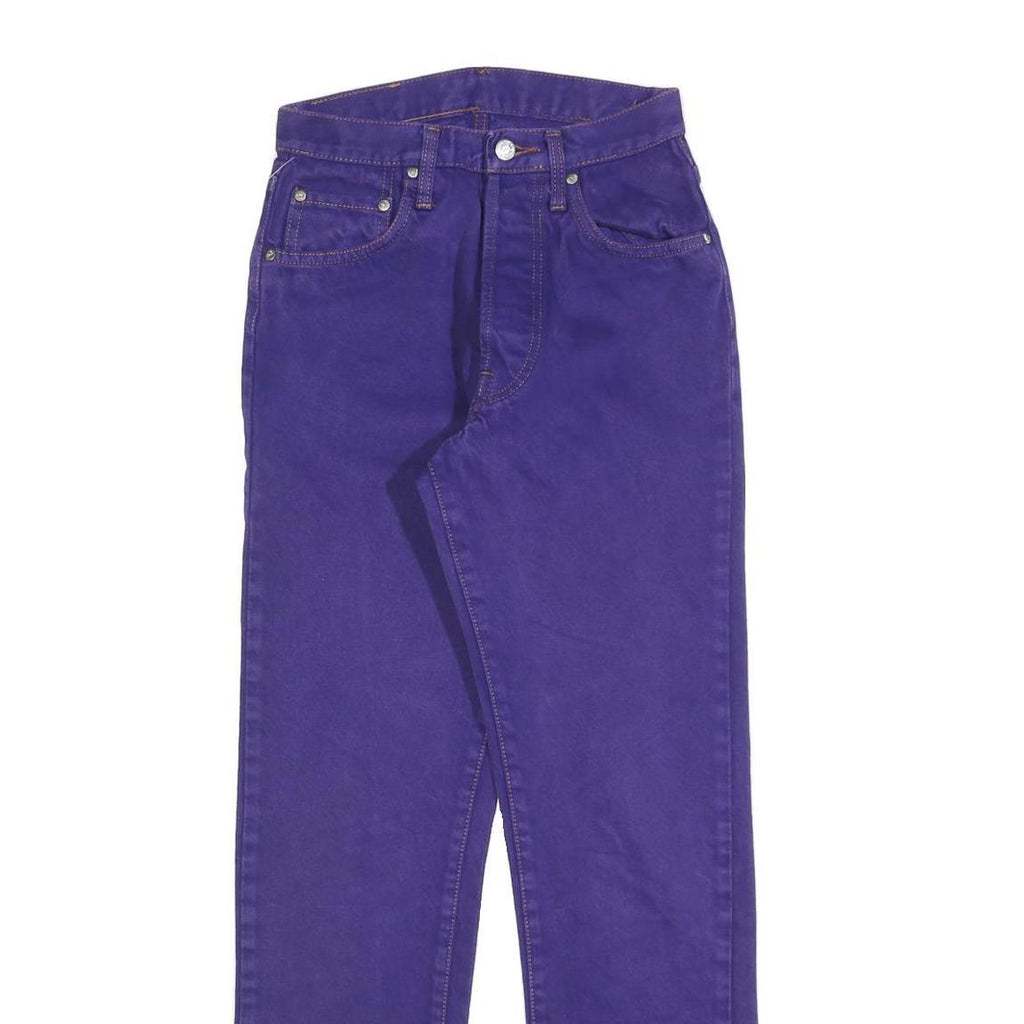 CIMARRON Womens Jeans Purple Regular Straight Denim W25 L28 Button Closure