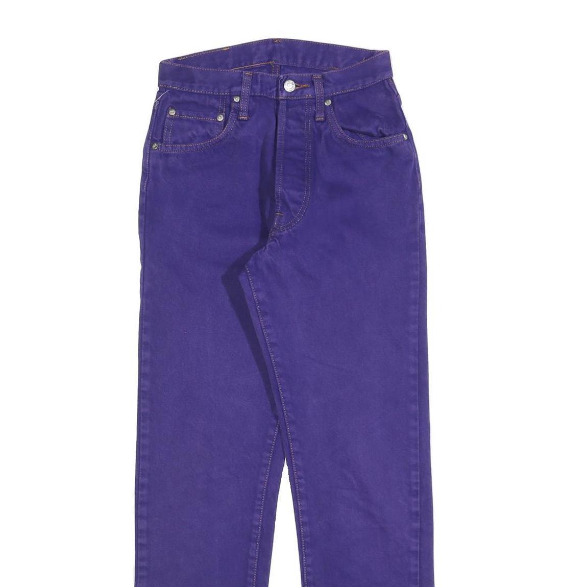 CIMARRON Womens Jeans Purple Regular Straight Denim W25 L28 Button Closure