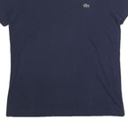 LACOSTE Mens Navy Blue Cotton Blend V-Neck T-Shirt XS Classic Fit Casual