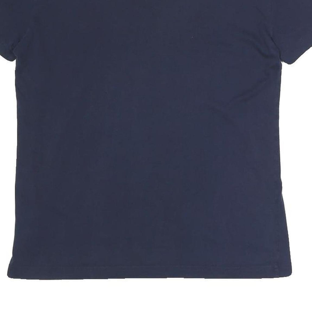 LACOSTE Mens Navy Blue Cotton Blend V-Neck T-Shirt XS Classic Fit Casual