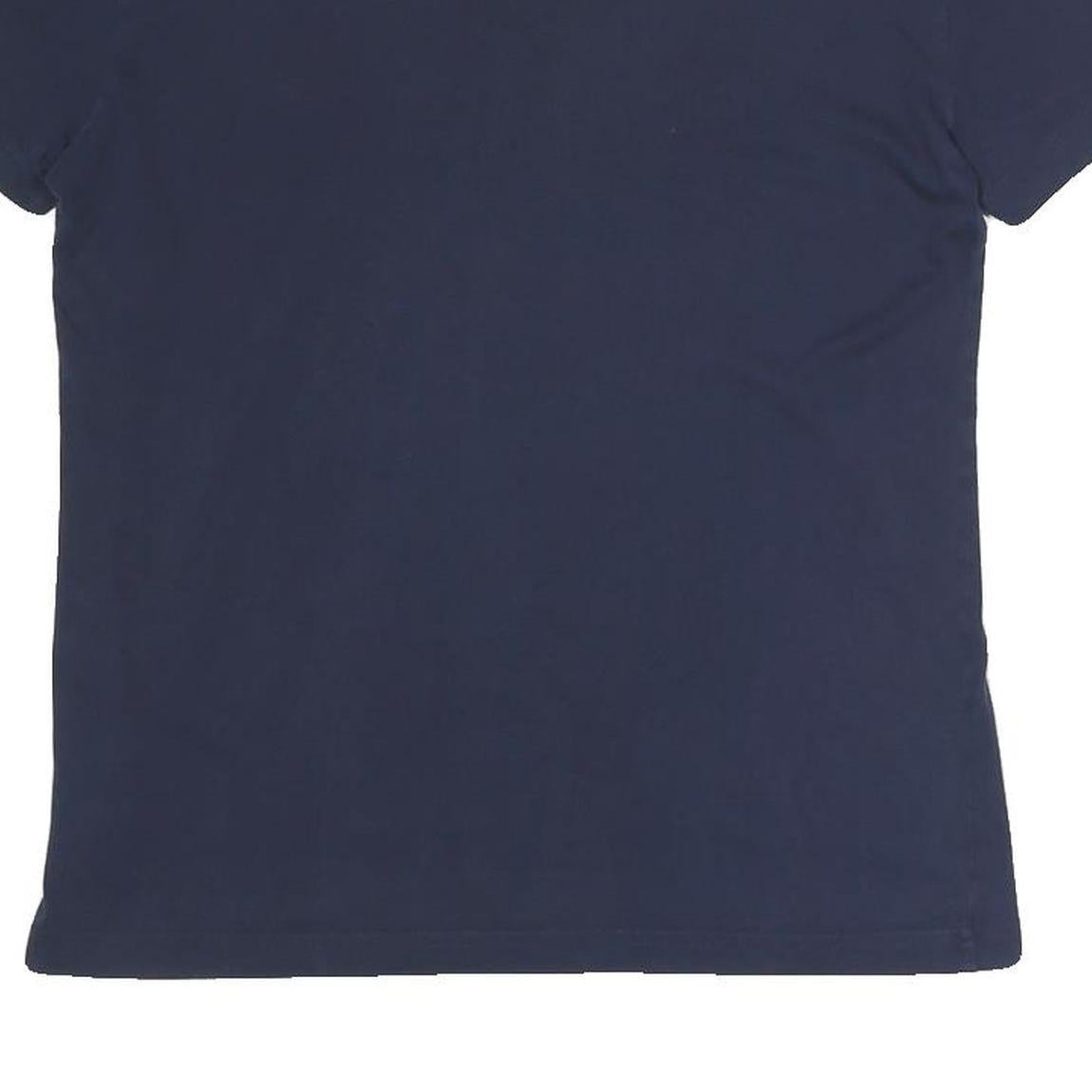 LACOSTE Mens Navy Blue Cotton Blend V-Neck T-Shirt XS Classic Fit Casual