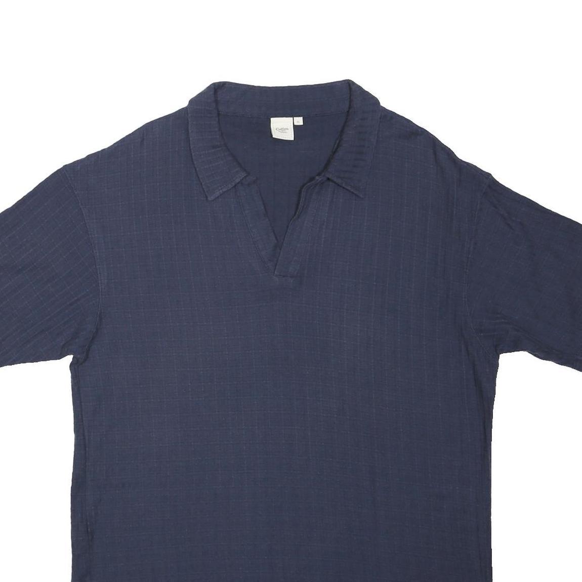 COTTON TRADERS Mens Blue Short Sleeve Plain Polo Shirt XL Casual Summer Wear