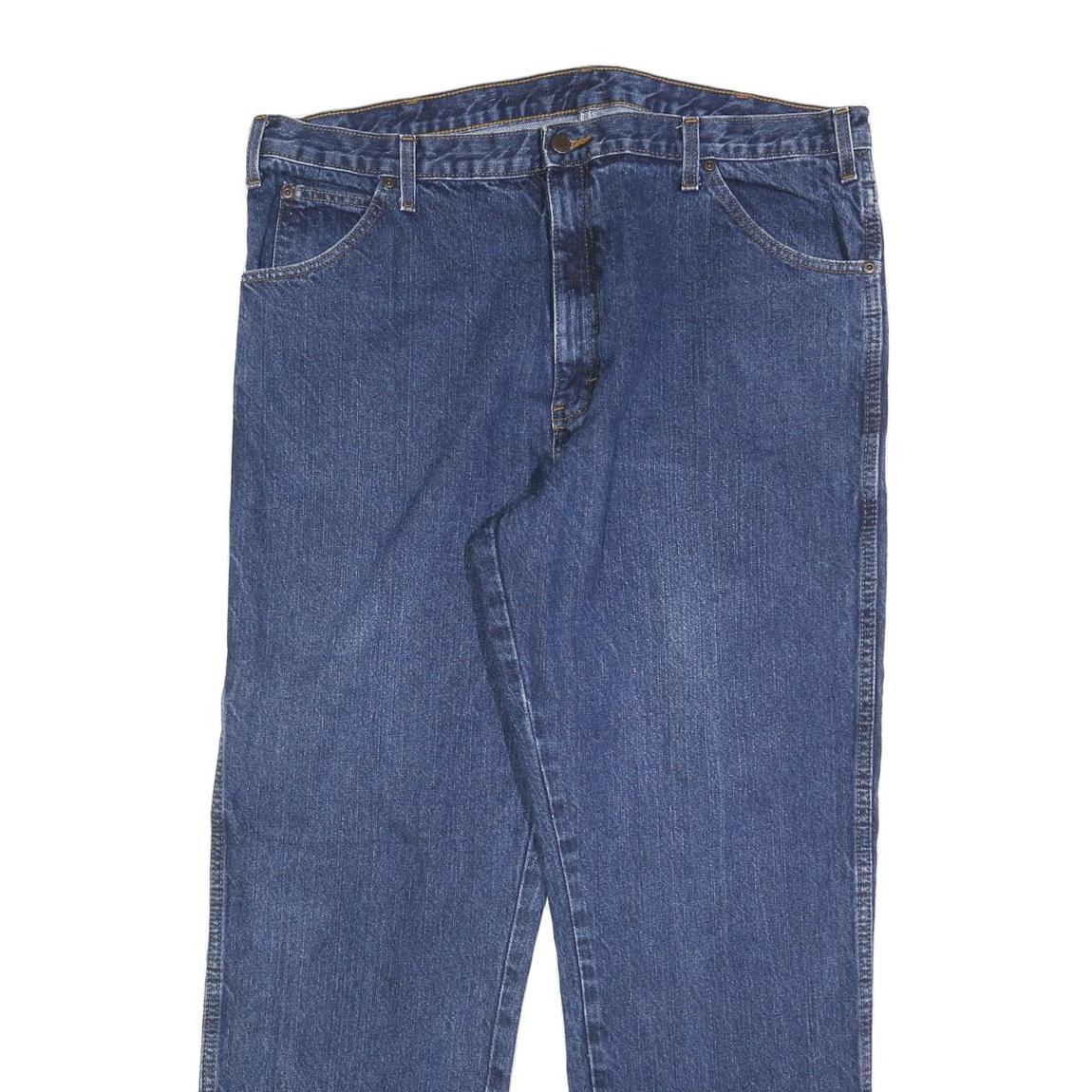 DICKIES Mens Jeans Blue Regular Straight Denim Medium W40 L32 Classic Cotton