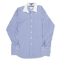 TOMMY HILFIGER Mens Shirt Blue Striped Long Sleeve L