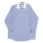 TOMMY HILFIGER Mens Shirt Blue Striped Long Sleeve L