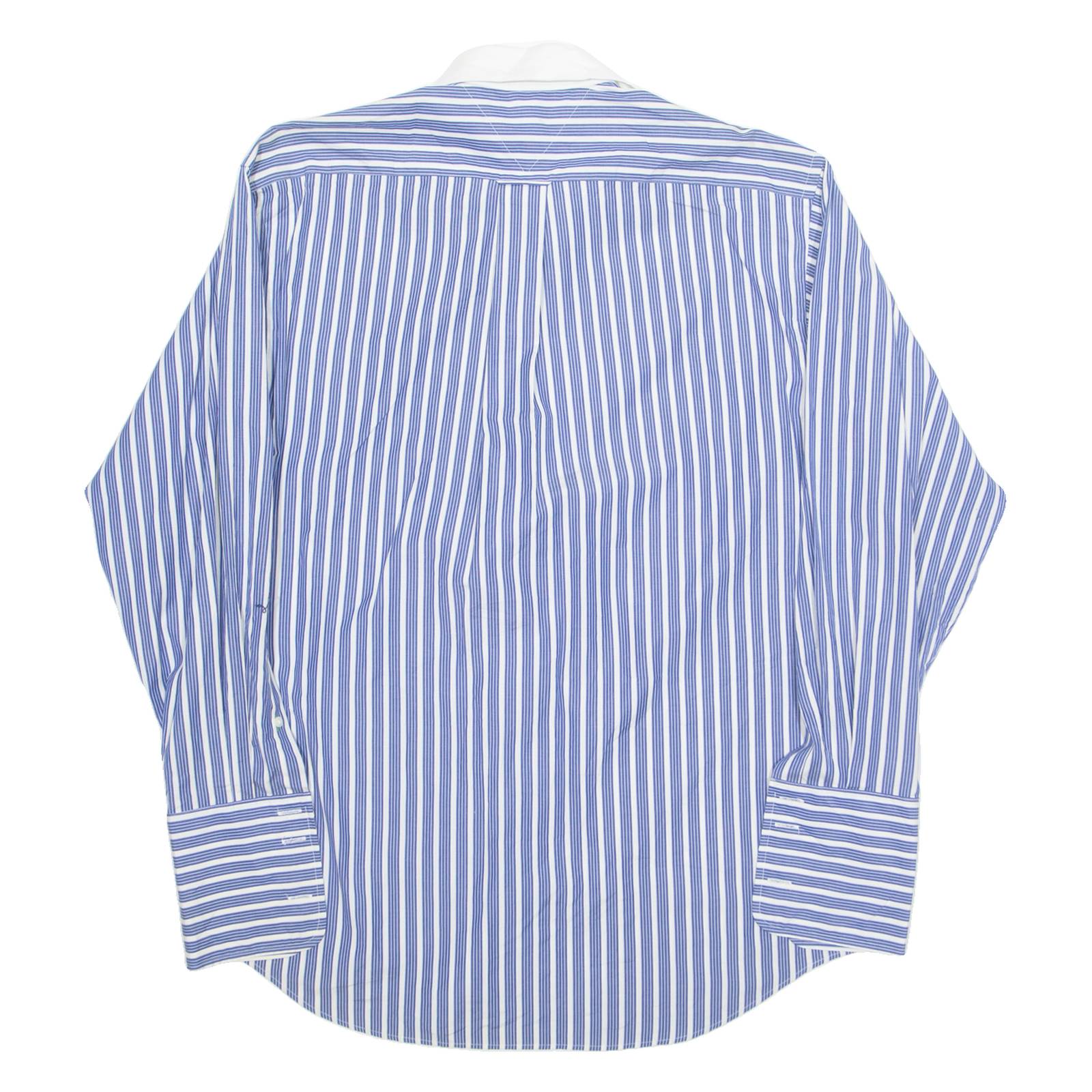 TOMMY HILFIGER Mens Shirt Blue Striped Long Sleeve L