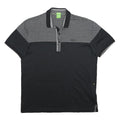 BOSS HUGO BOSS Mens Black Grey Colourblock Short Sleeve Polo Shirt L Cotton
