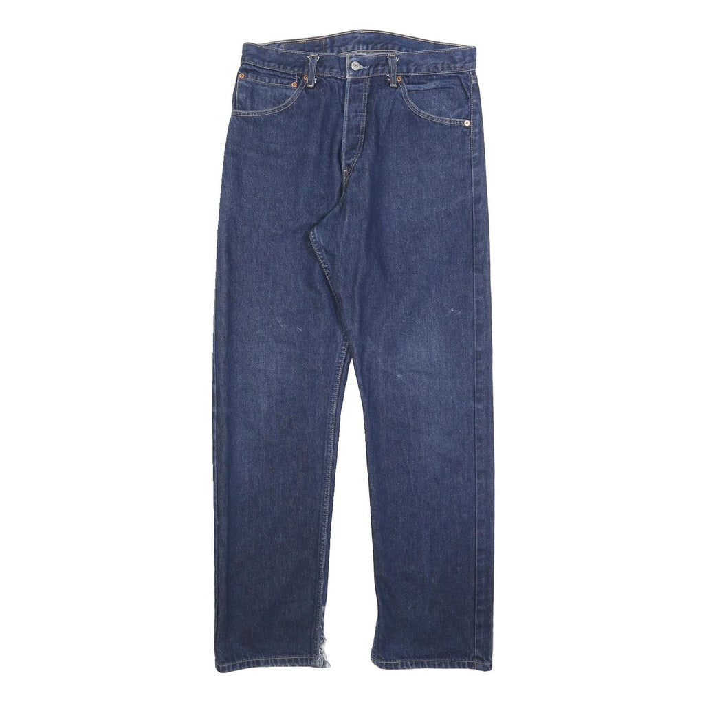 LEVI'S 522 02 Mens Jeans Blue Regular Straight Denim Medium W34 L34 Zip Closure