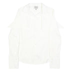 ARMANI COLLEZIONI Womens White Cotton Blend Shirt S Elegant Classic Blouse