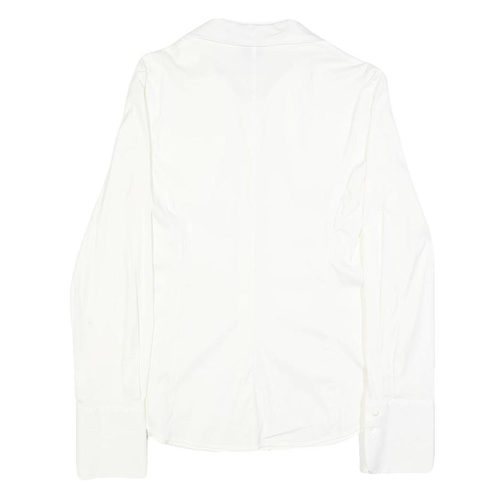 ARMANI COLLEZIONI Womens White Cotton Blend Shirt S Elegant Classic Blouse