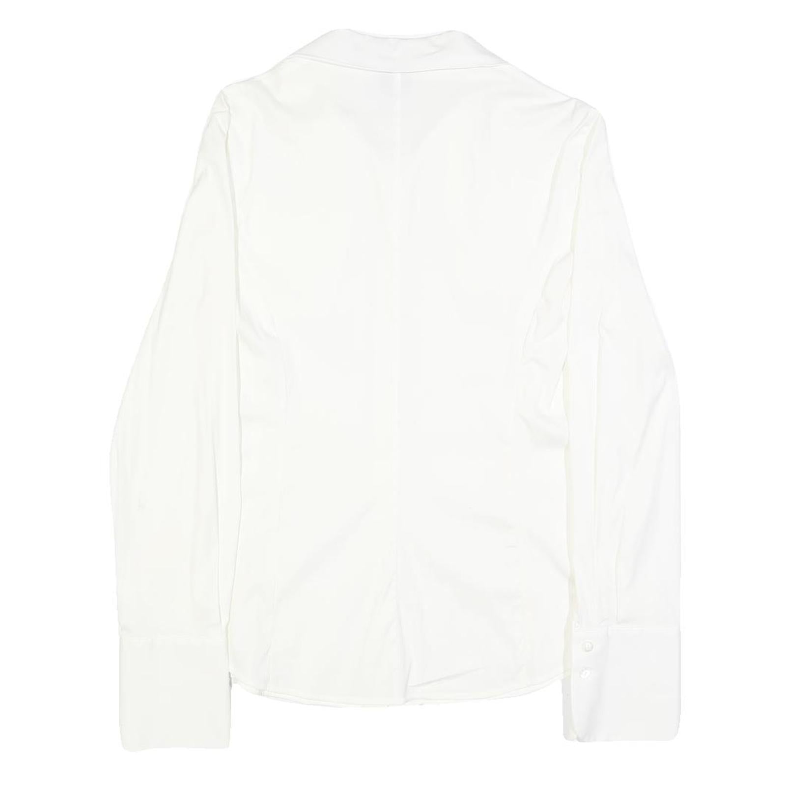 ARMANI COLLEZIONI Womens White Cotton Blend Shirt S Elegant Classic Blouse