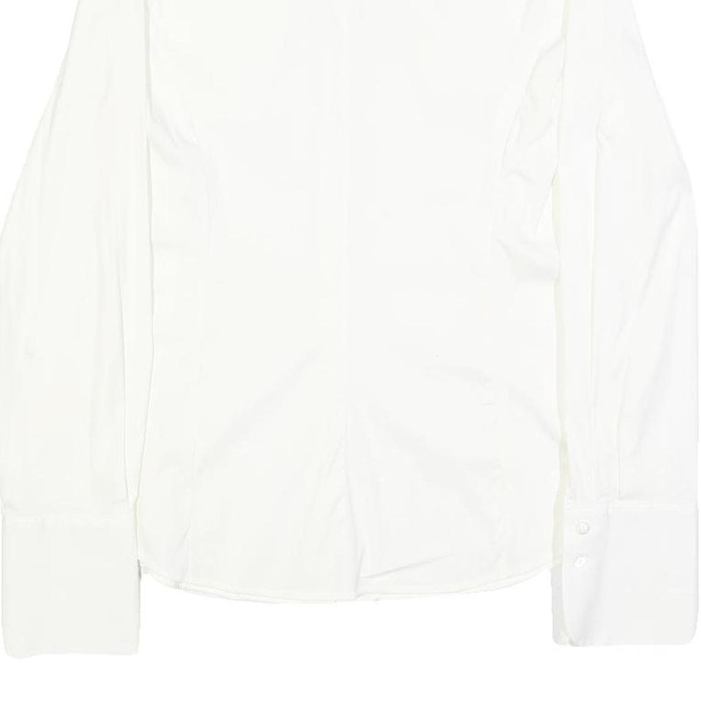 ARMANI COLLEZIONI Womens White Cotton Blend Shirt S Elegant Classic Blouse