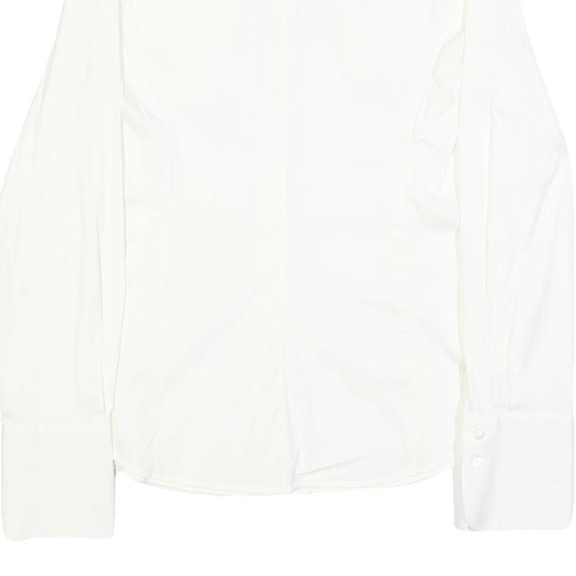ARMANI COLLEZIONI Womens White Cotton Blend Shirt S Elegant Classic Blouse