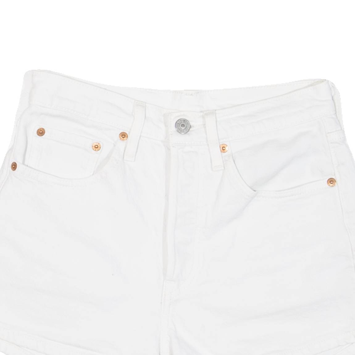 LEVI'S BIG E Womens Denim Shorts White XS W26