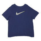 NIKE Mens Blue Graphic T-Shirt 2XL Short Sleeve Crew Neck Sports Casual