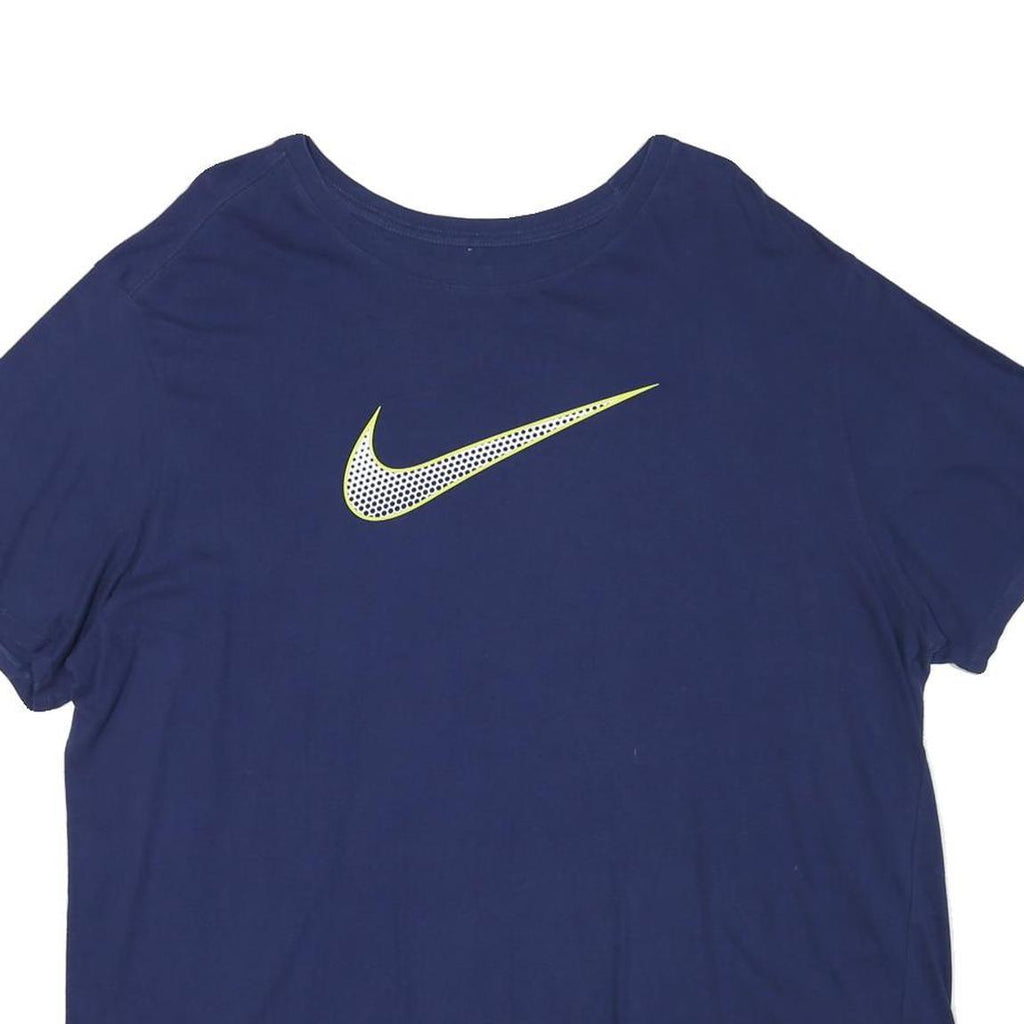 NIKE Mens Blue Graphic T-Shirt 2XL Short Sleeve Crew Neck Sports Casual