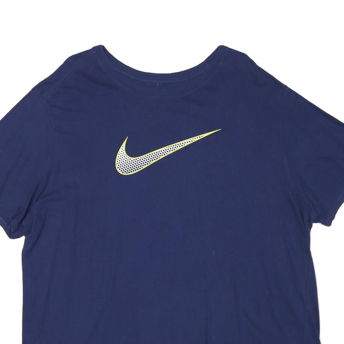 NIKE Mens Blue Graphic T-Shirt 2XL Short Sleeve Crew Neck Sports Casual