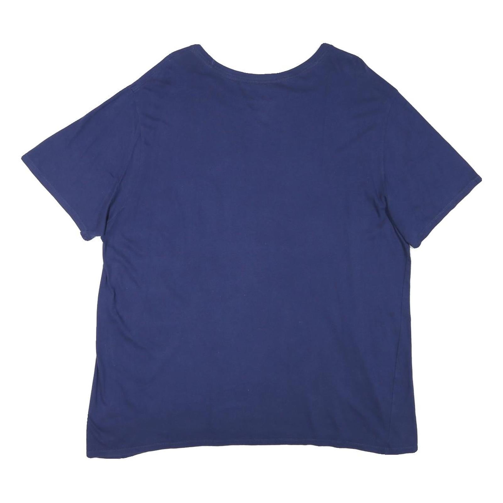 NIKE Mens Blue Graphic T-Shirt 2XL Short Sleeve Crew Neck Sports Casual