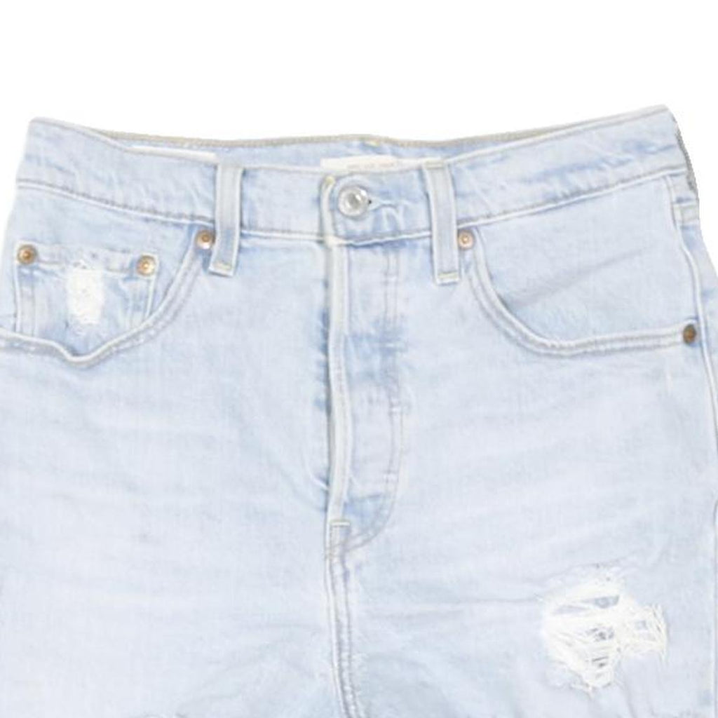 LEVI'S Womens Denim Blue Casual Cut-Off Shorts S W28 Distressed Style