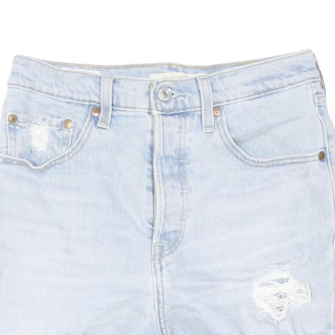 LEVI'S Womens Denim Blue Casual Cut-Off Shorts S W28 Distressed Style