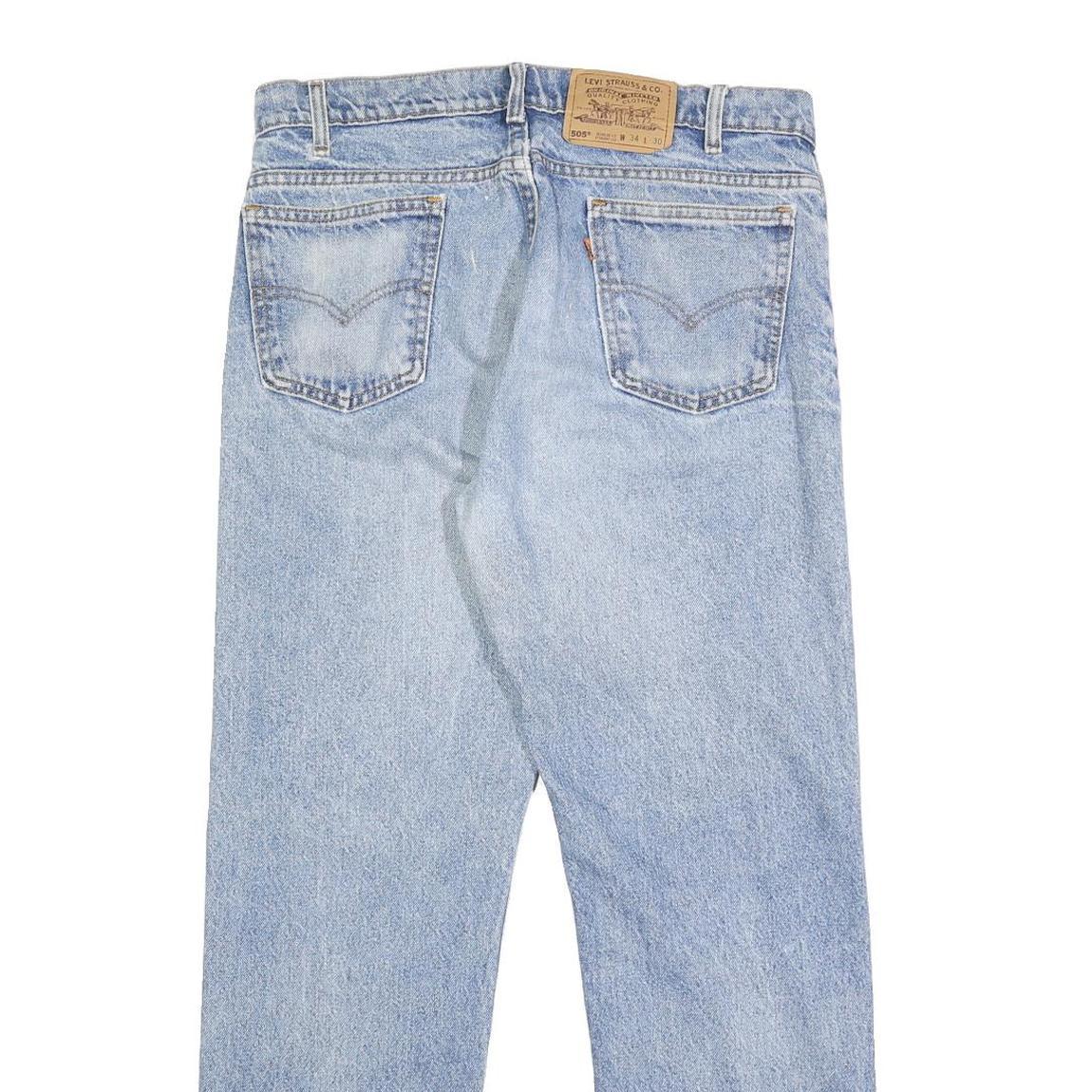 LEVI'S 505 Mens Jeans Blue Regular Straight Denim Medium W34 L30 Classic Casual