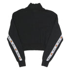 ELLESSEe Womens Black Ellesse Logo 1/4 Zip UK 6 Cropped Sweatshirt