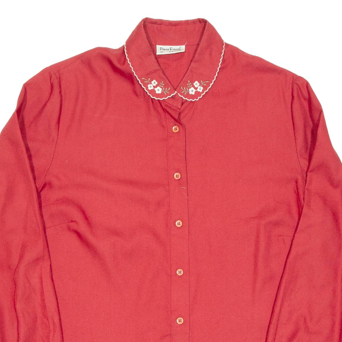 Womens Printed Blouse Red Long Sleeve M