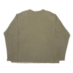 POLO RALPH LAUREN Womens Olive Plain Cotton Jumper V-Neck Basic Knit L Casual