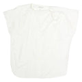 LARISSA Womens White Basic Shirt Short Sleeve Collared M Cotton Casual