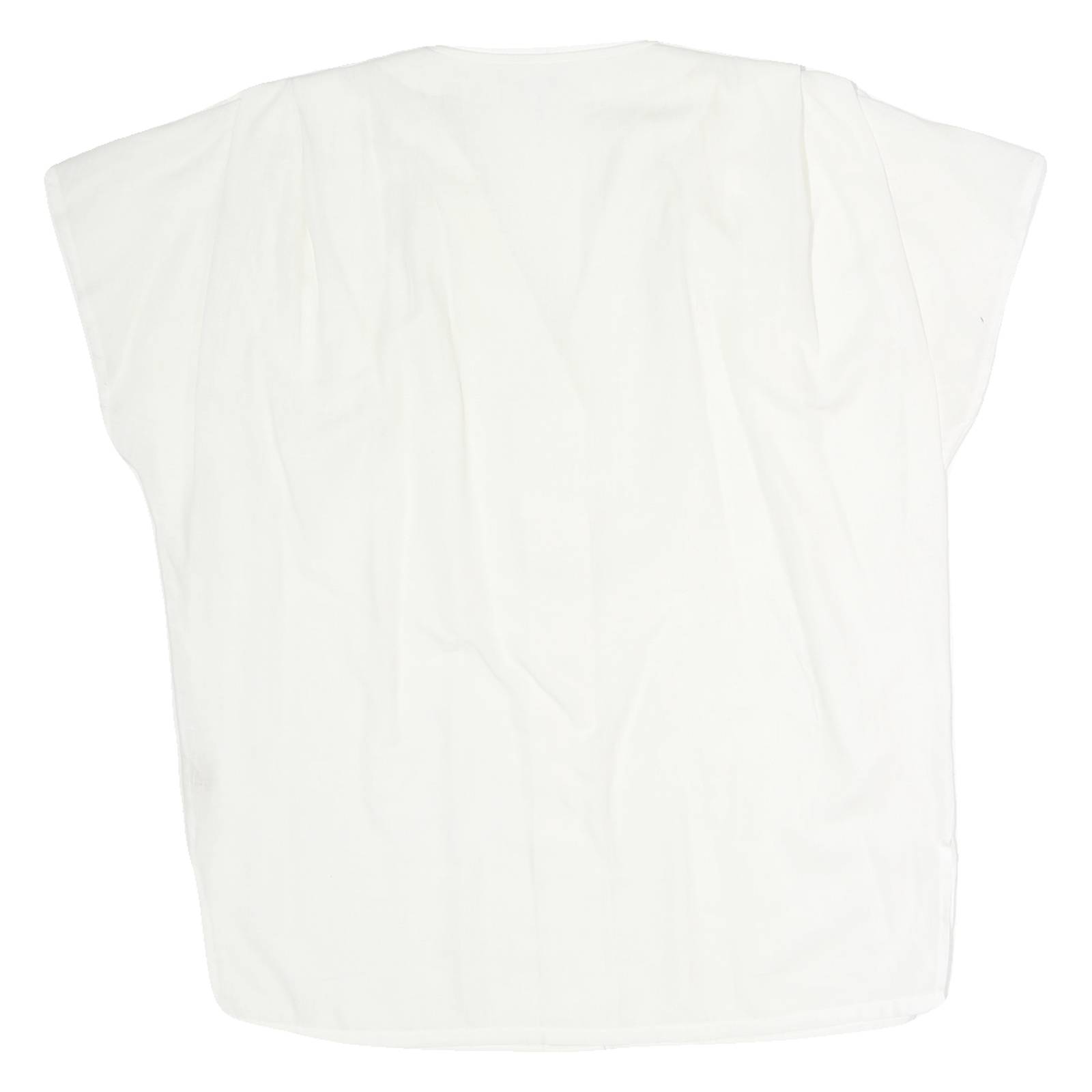 LARISSA Womens White Basic Shirt Short Sleeve Collared M Cotton Casual
