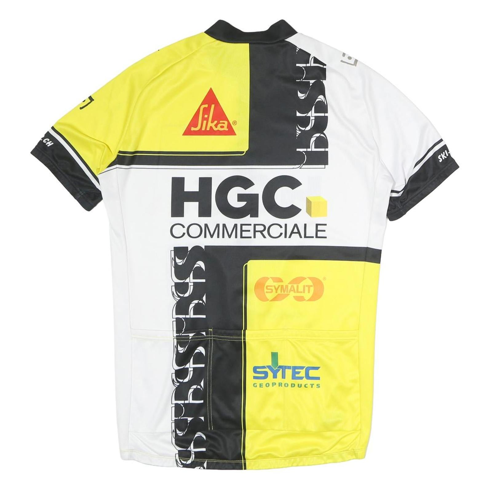 IXS Mens White & Yellow Graphic T-Shirt XL Short Sleeve Crew Neck Cycling Jersey