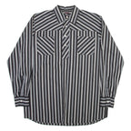 HIGH CLASS Mens Shirt Grey Striped Long Sleeve M