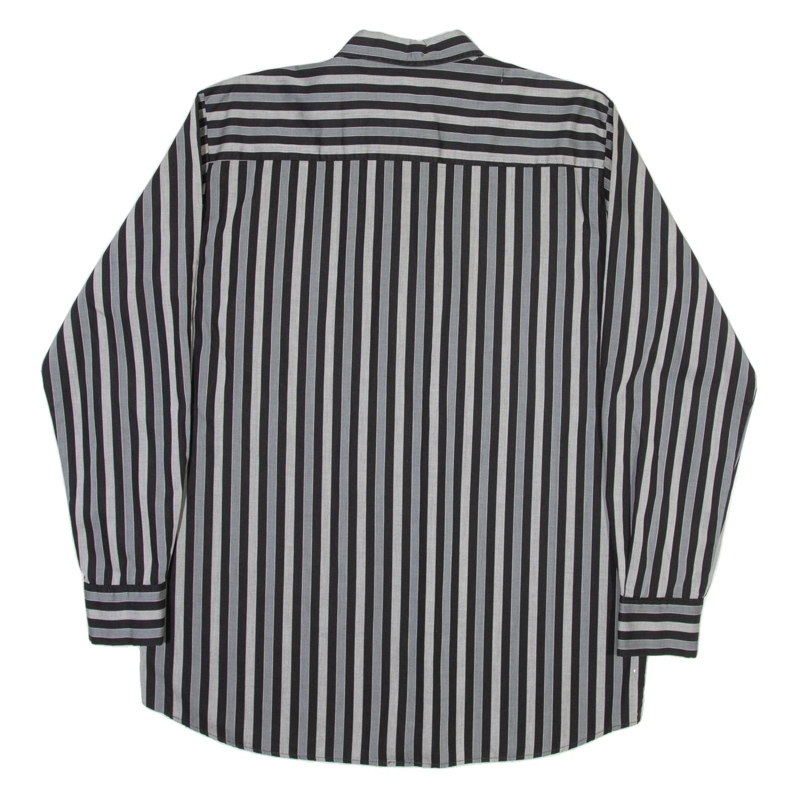 HIGH CLASS Mens Shirt Grey Striped Long Sleeve M